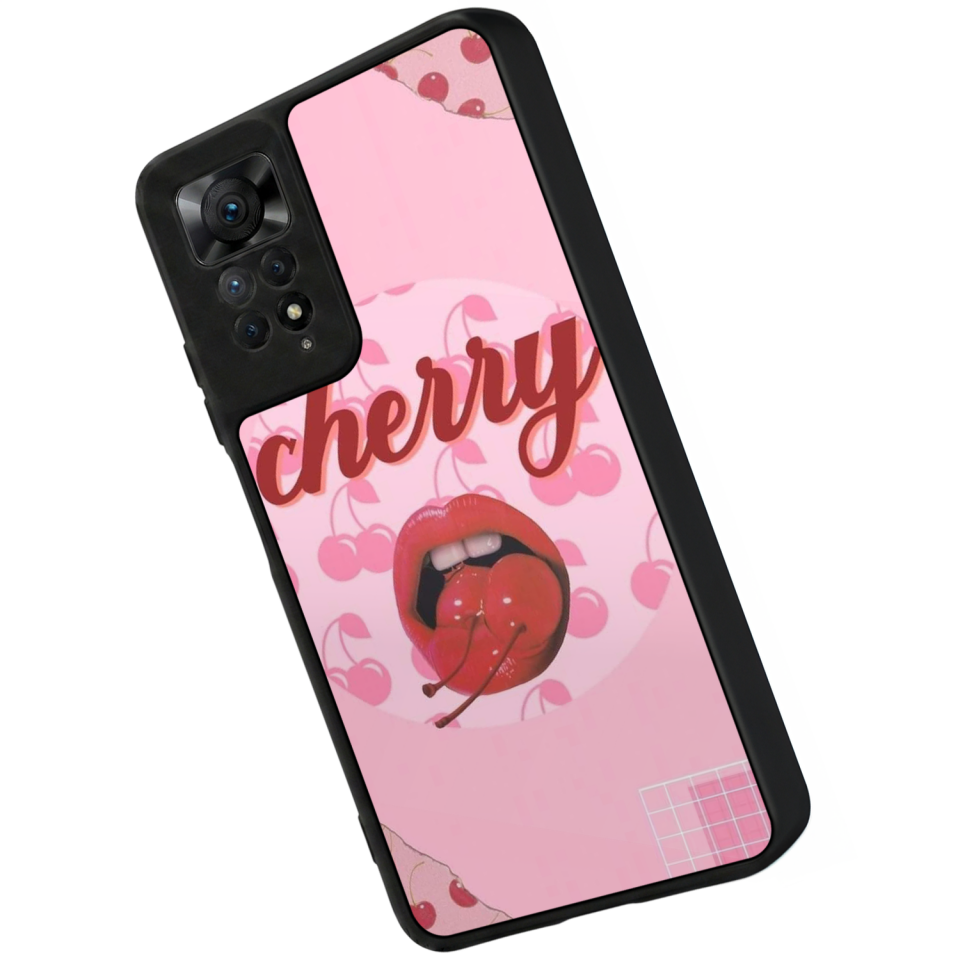 Xiaomi Redmi Note 12 Pro Uyumlu Kiraz Tasarımlı Glossy Premium Kılıf