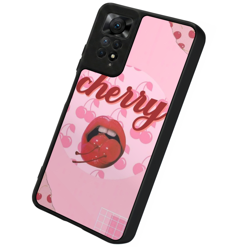 Xiaomi Redmi Note 12 Pro Uyumlu Kiraz Tasarımlı Glossy Premium Kılıf