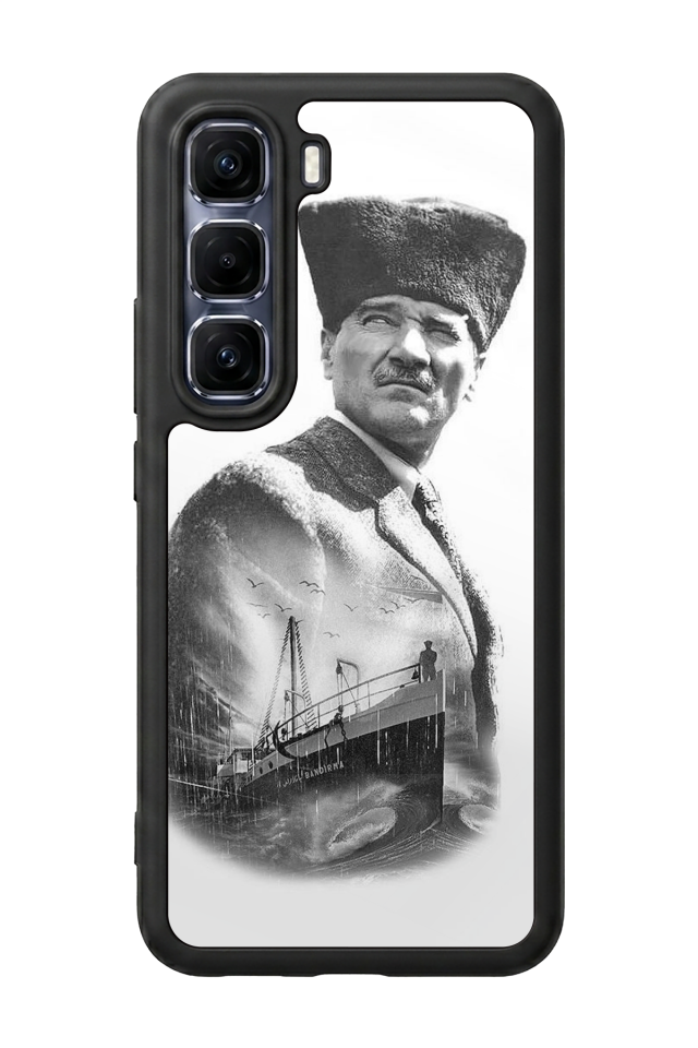 Infinix Hot 60 Pro Plus Uyumlu Mustafa Kemal Ataturk Tasarımlı Glossy Premium Kılıf