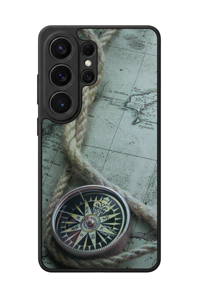 Samsung Galaxy S26 Ultra Uyumlu Pusula Tasarımlı Glossy Premium Kılıf