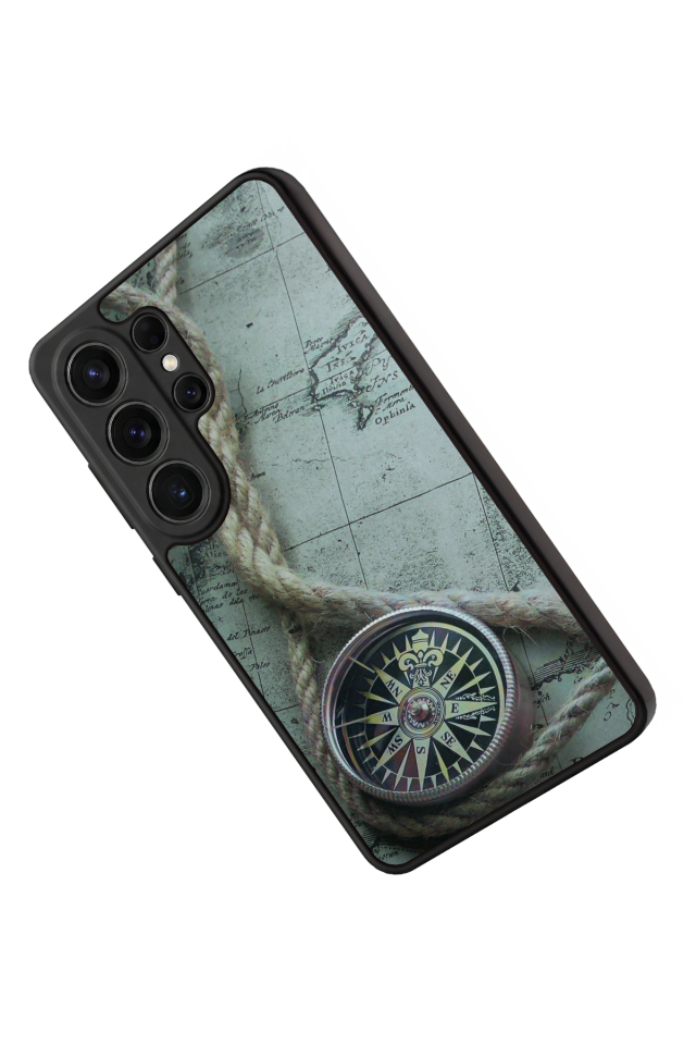 Samsung Galaxy S26 Ultra Uyumlu Pusula Tasarımlı Glossy Premium Kılıf