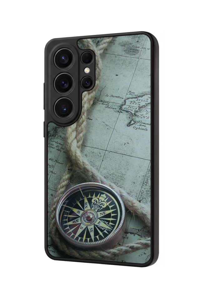 Samsung Galaxy S26 Ultra Uyumlu Pusula Tasarımlı Glossy Premium Kılıf