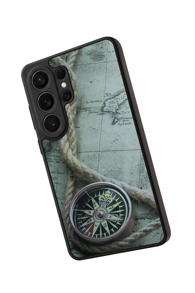 Samsung Galaxy S26 Ultra Uyumlu Pusula Tasarımlı Glossy Premium Kılıf
