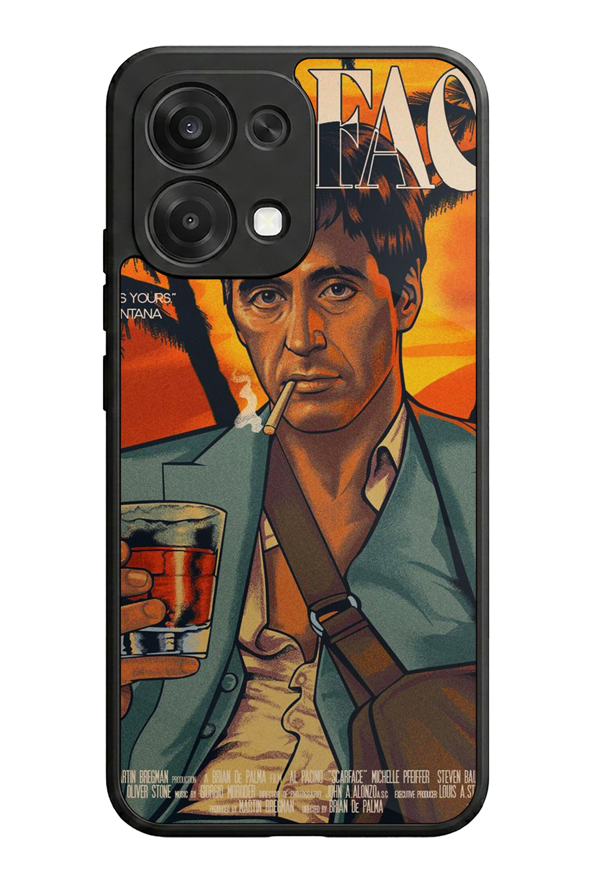 Oppo A6 Pro Uyumlu Scarface Tasarımlı Glossy Premium Kılıf