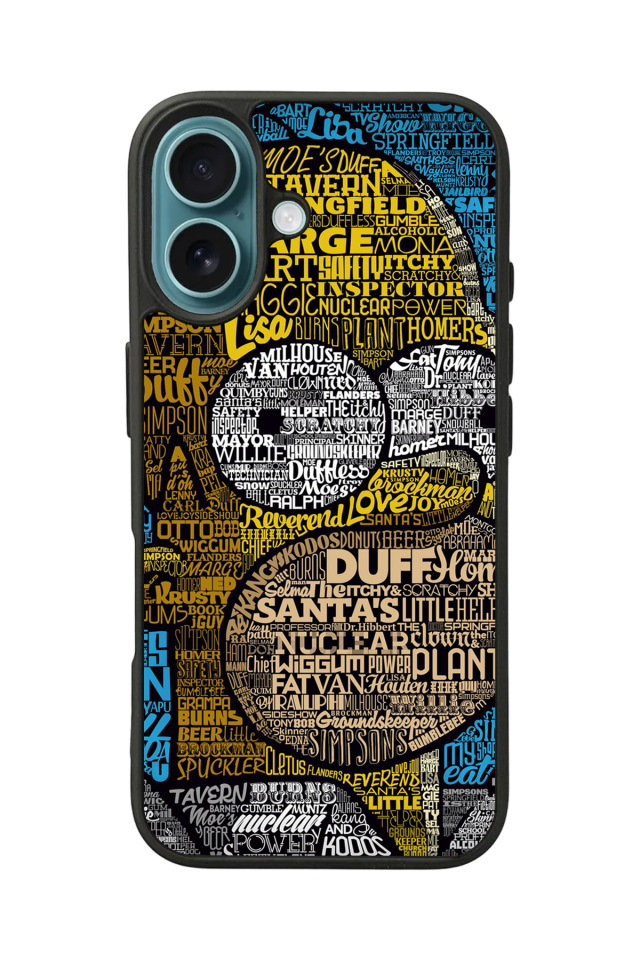 iPhone 16 Uyumlu The Simpsons Tasarımlı Glossy Premium Kılıf