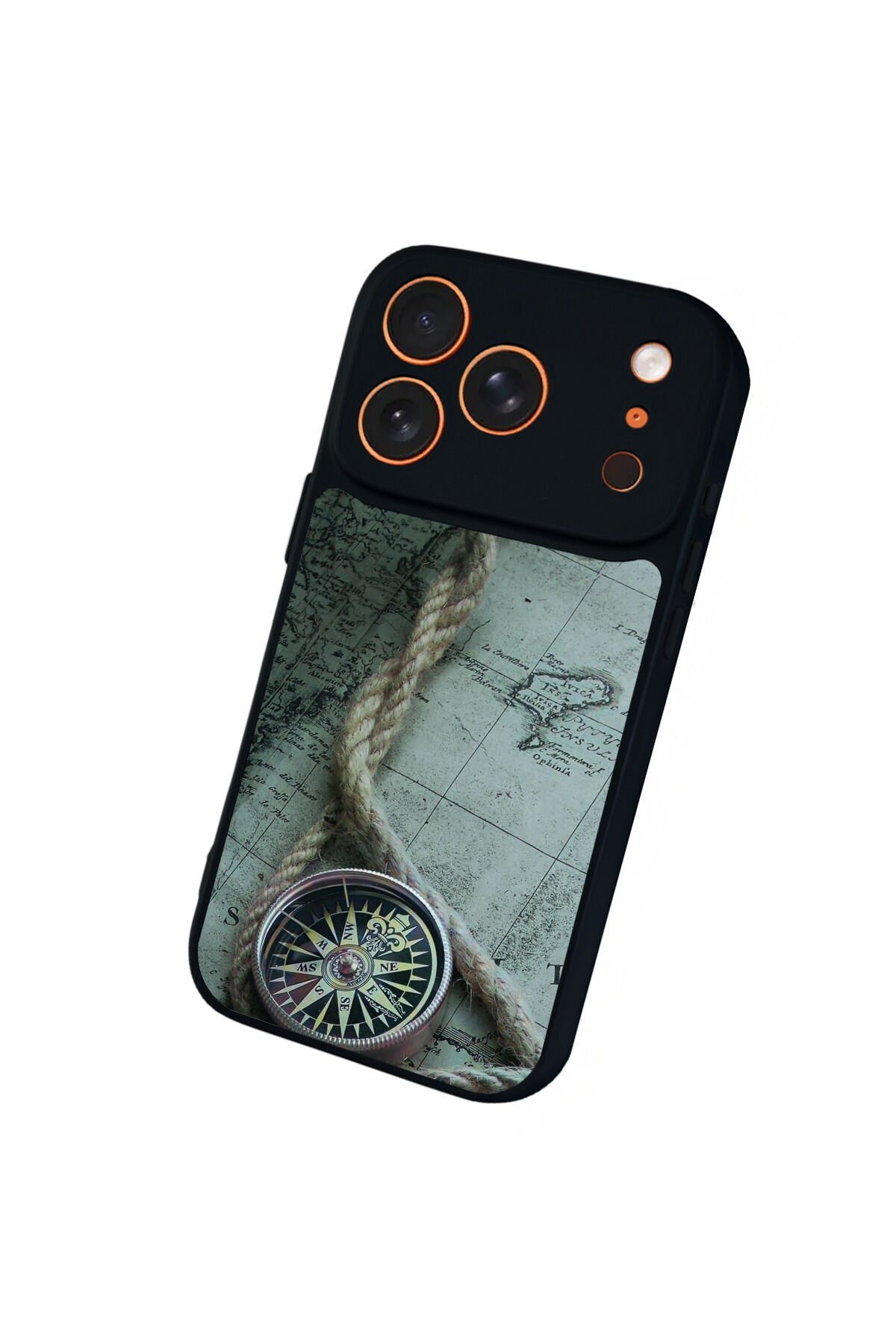 iPhone 17 Pro Max Uyumlu Pusula Tasarımlı Glossy Premium Kılıf