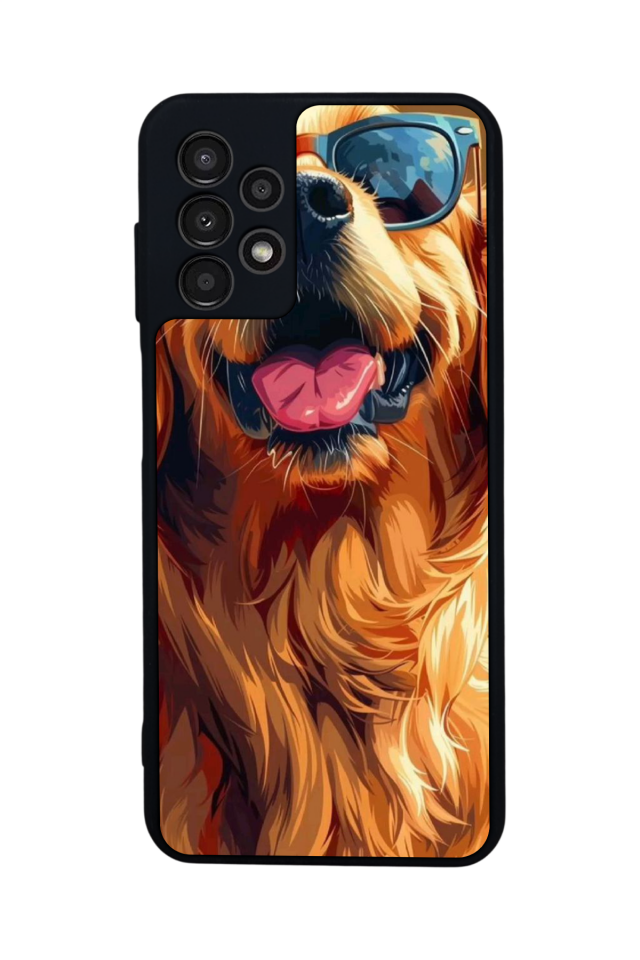 Samsung Galaxy A13 Uyumlu Golden Kopek Tasarımlı Glossy Premium Kılıf