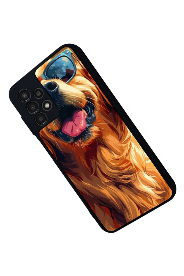 Samsung Galaxy A13 Uyumlu Golden Kopek Tasarımlı Glossy Premium Kılıf