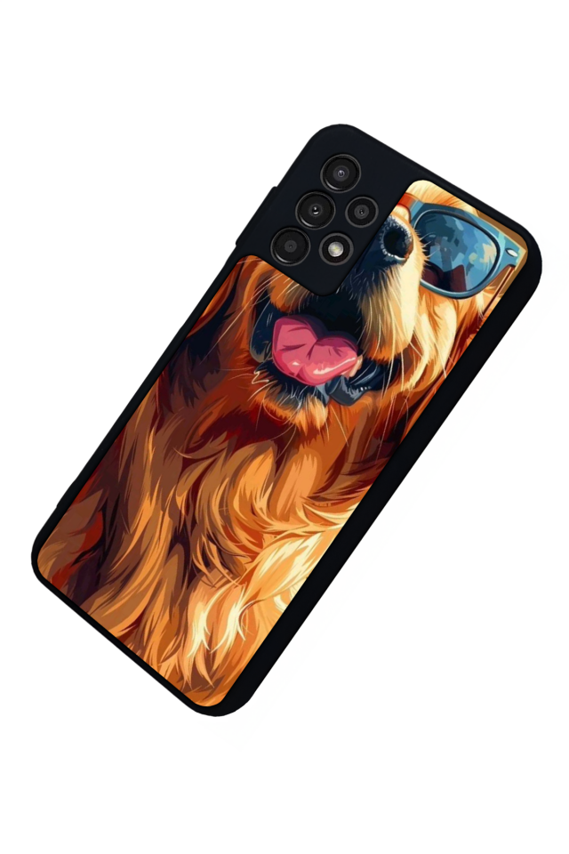 Samsung Galaxy A13 Uyumlu Golden Kopek Tasarımlı Glossy Premium Kılıf