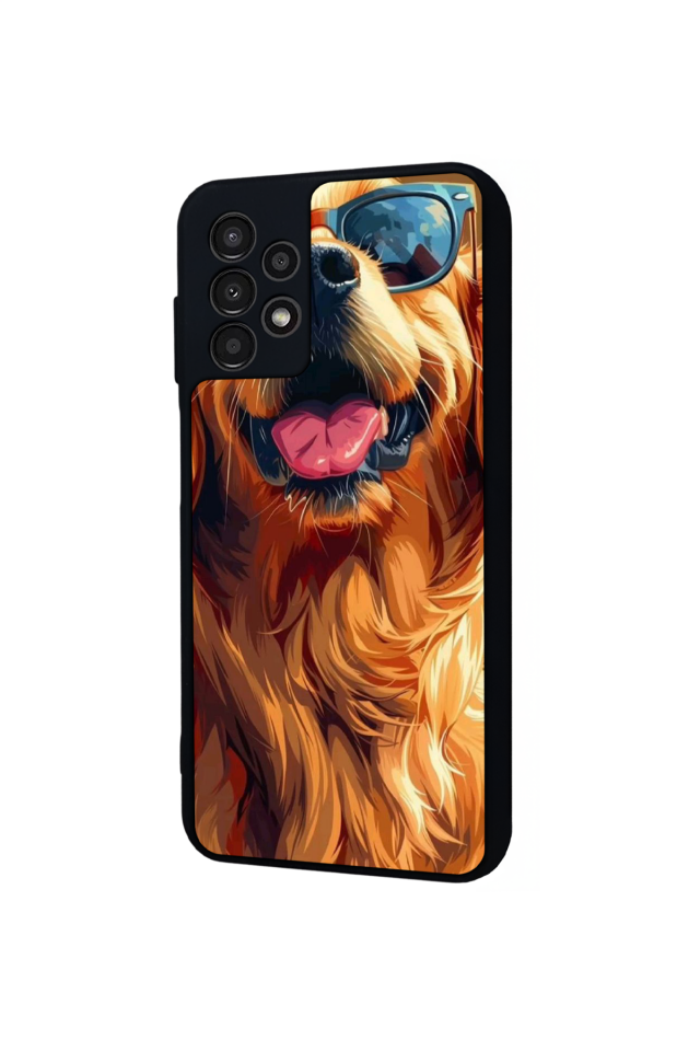 Samsung Galaxy A13 Uyumlu Golden Kopek Tasarımlı Glossy Premium Kılıf