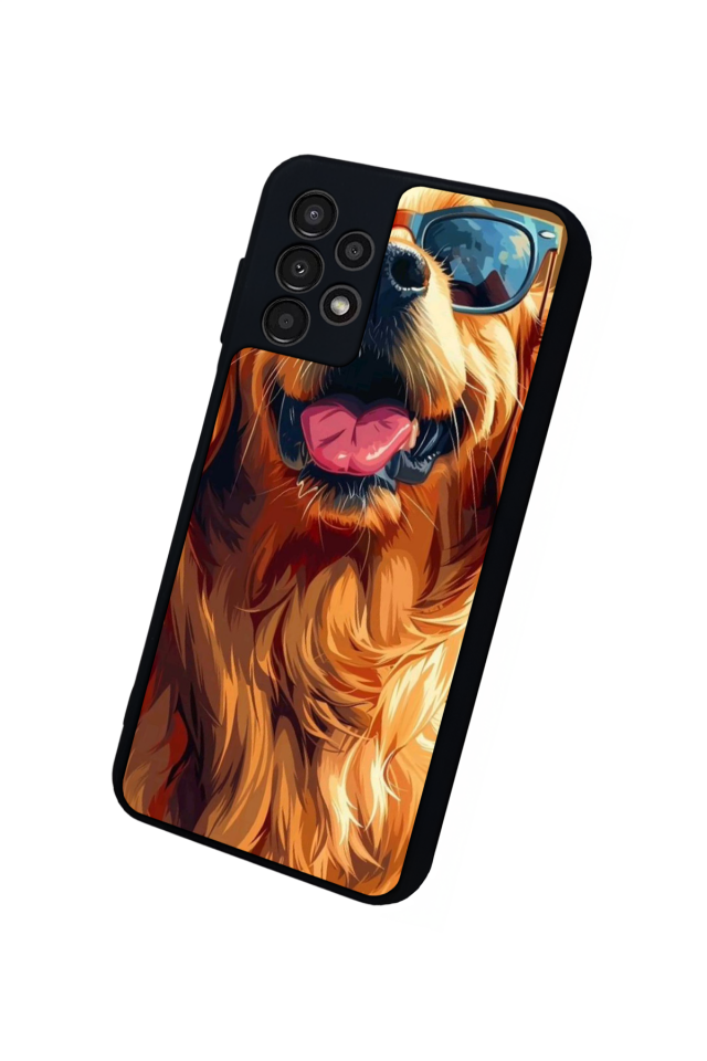 Samsung Galaxy A13 Uyumlu Golden Kopek Tasarımlı Glossy Premium Kılıf