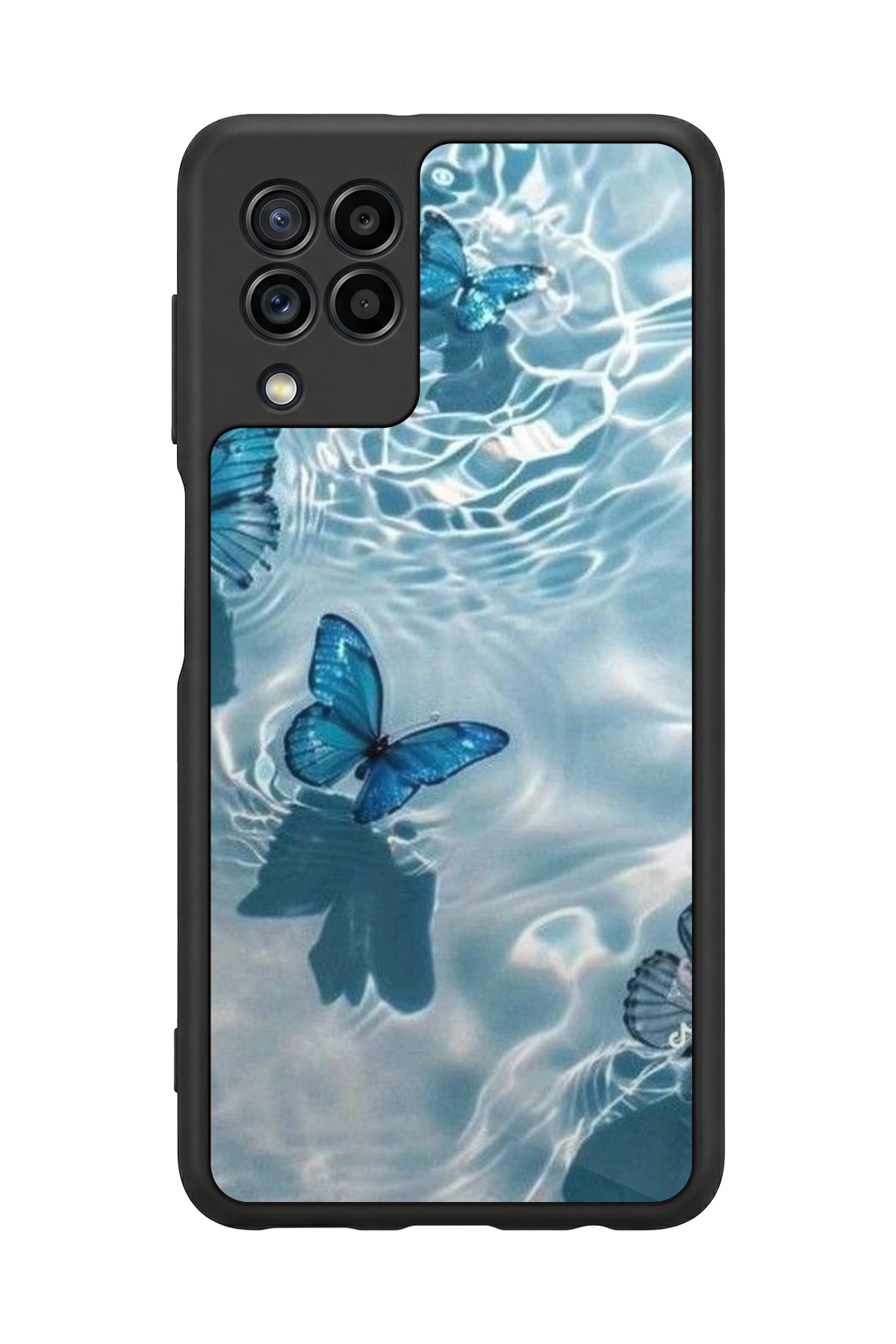 Samsung Galaxy M32 Uyumlu Kelebek Tasarımlı Glossy Premium Kılıf