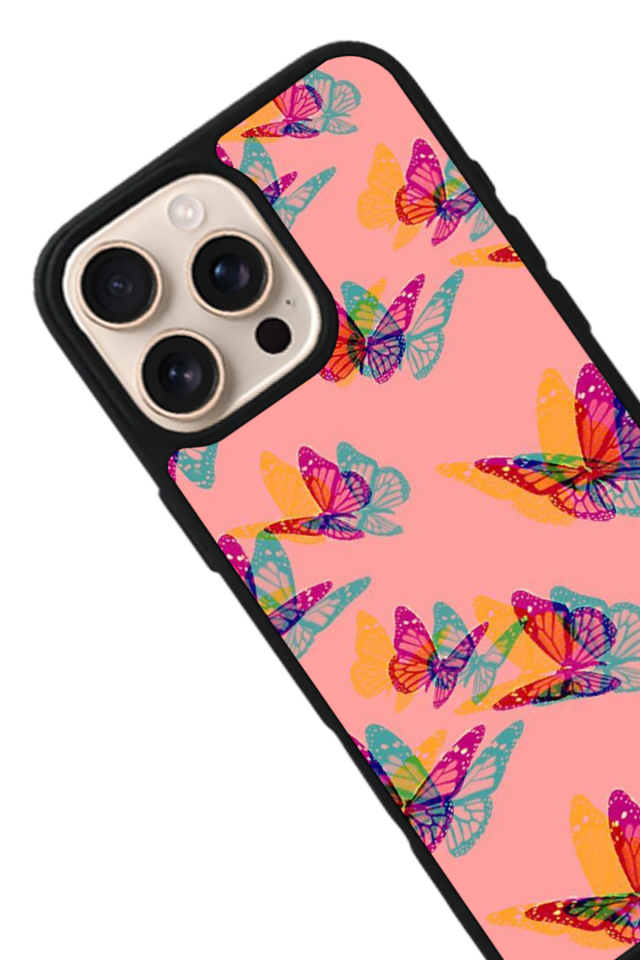 iPhone 15 Pro Max Uyumlu Kelebek Tasarımlı Glossy Premium Kılıf