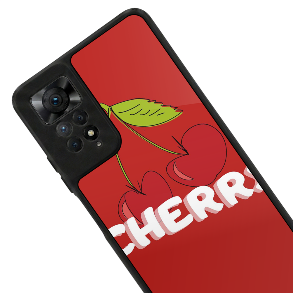 Xiaomi Redmi Note 12 Pro Uyumlu Kiraz Tasarımlı Glossy Premium Kılıf