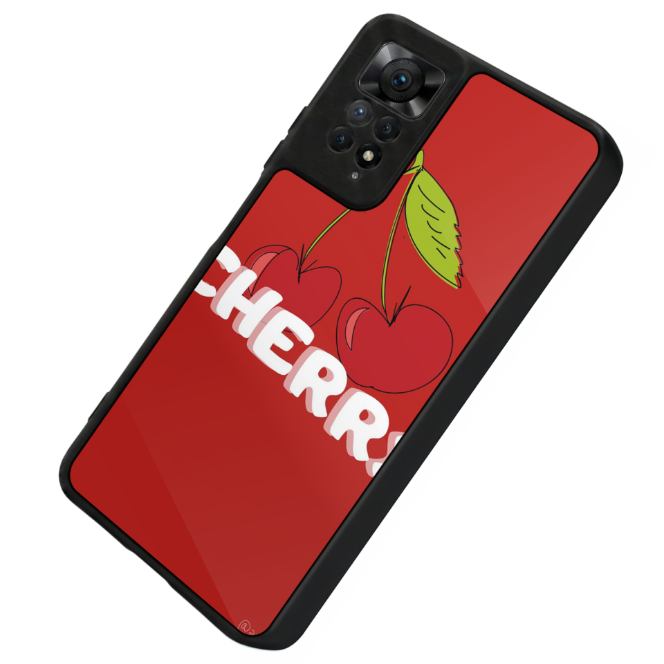Xiaomi Redmi Note 12 Pro Uyumlu Kiraz Tasarımlı Glossy Premium Kılıf
