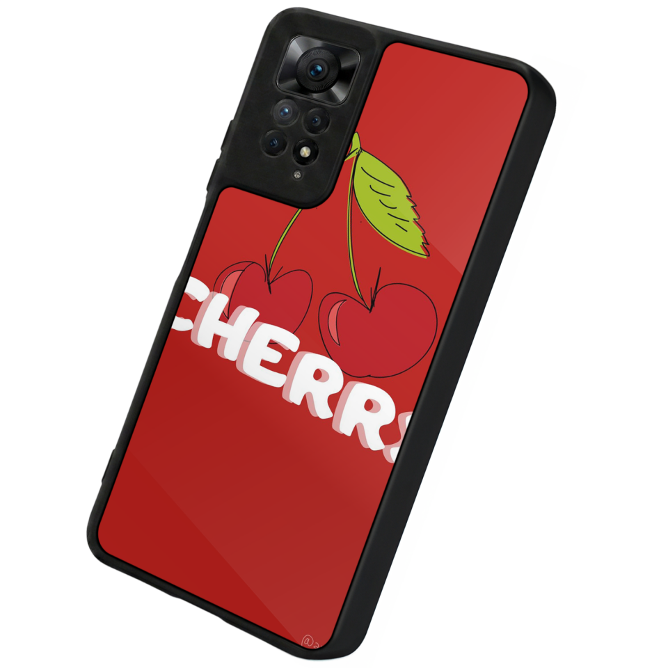 Xiaomi Redmi Note 12 Pro Uyumlu Kiraz Tasarımlı Glossy Premium Kılıf