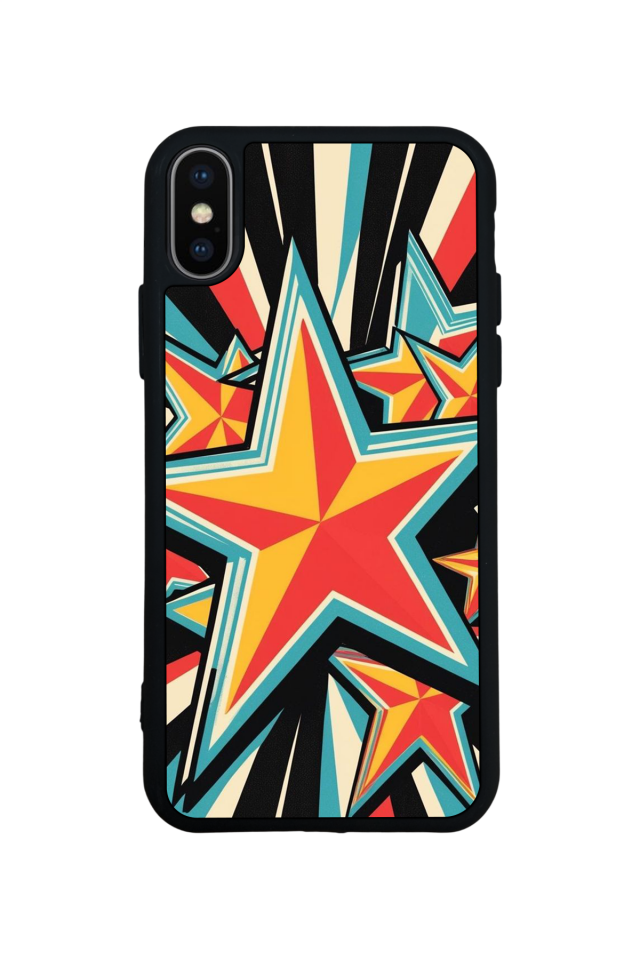 iPhone XS Max Uyumlu Retro Yildizlar Tasarımlı Glossy Premium Kılıf