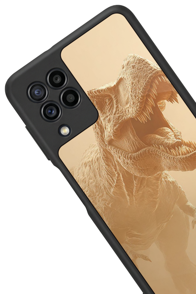 Samsung Galaxy M22 Uyumlu Dinazor Tasarımlı Glossy Premium Kılıf