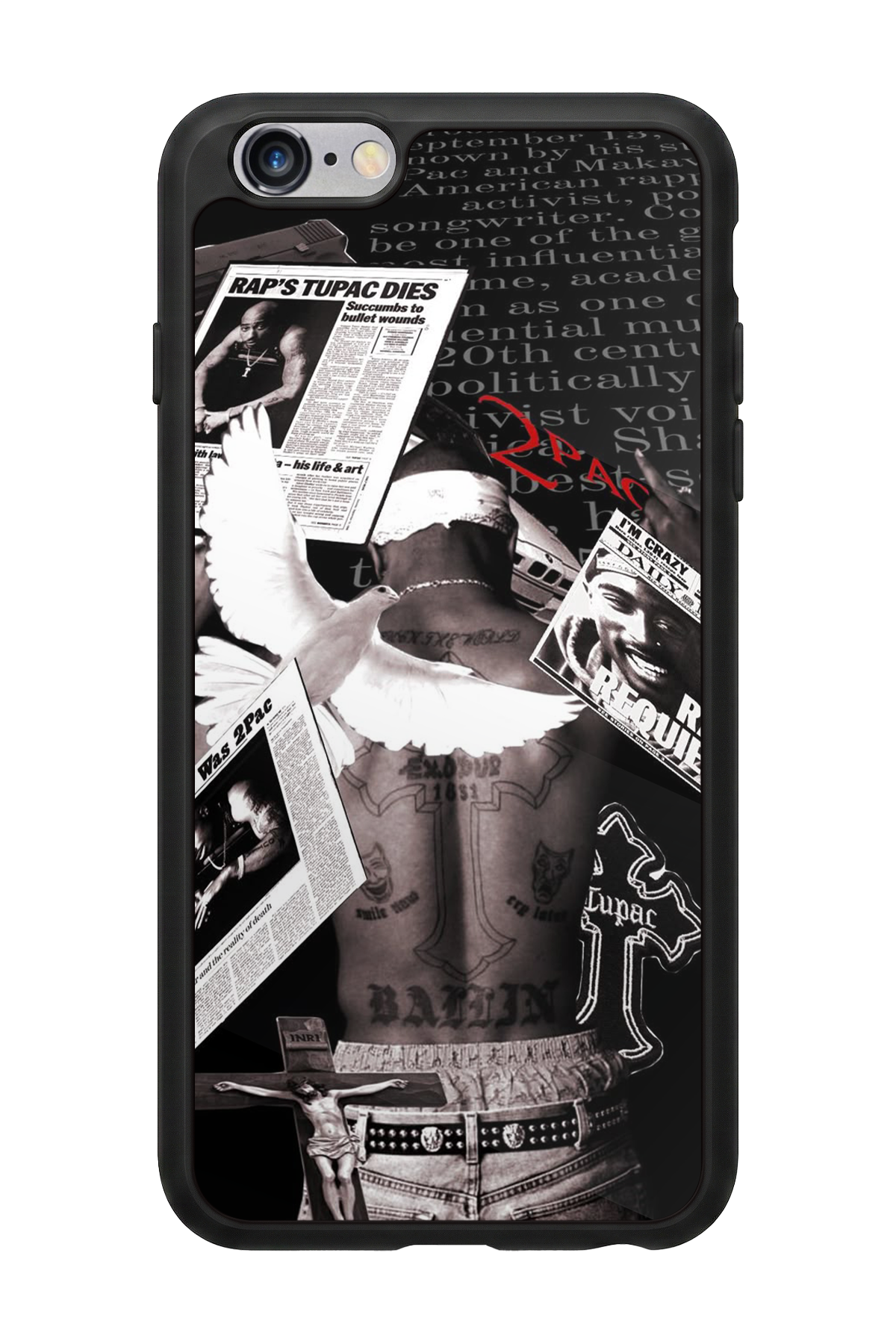 iPhone 6s Plus Uyumlu Tupac Tasarımlı Glossy Premium Kılıf