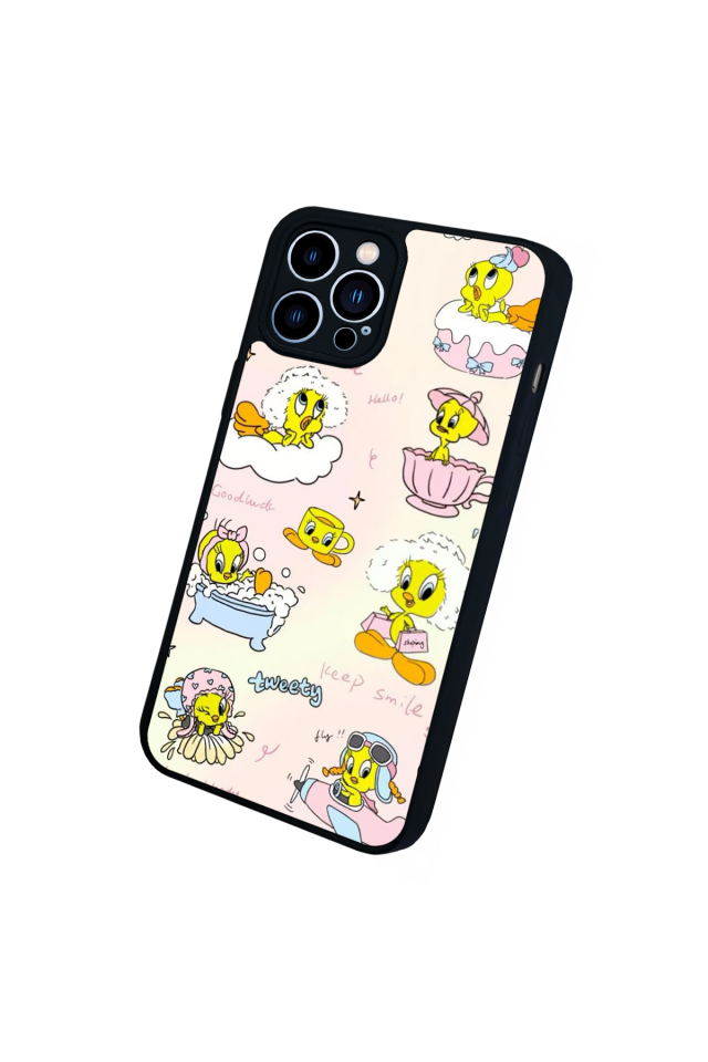 iPhone 12 Pro Max Uyumlu Tweety Tasarımlı Glossy Premium Kılıf