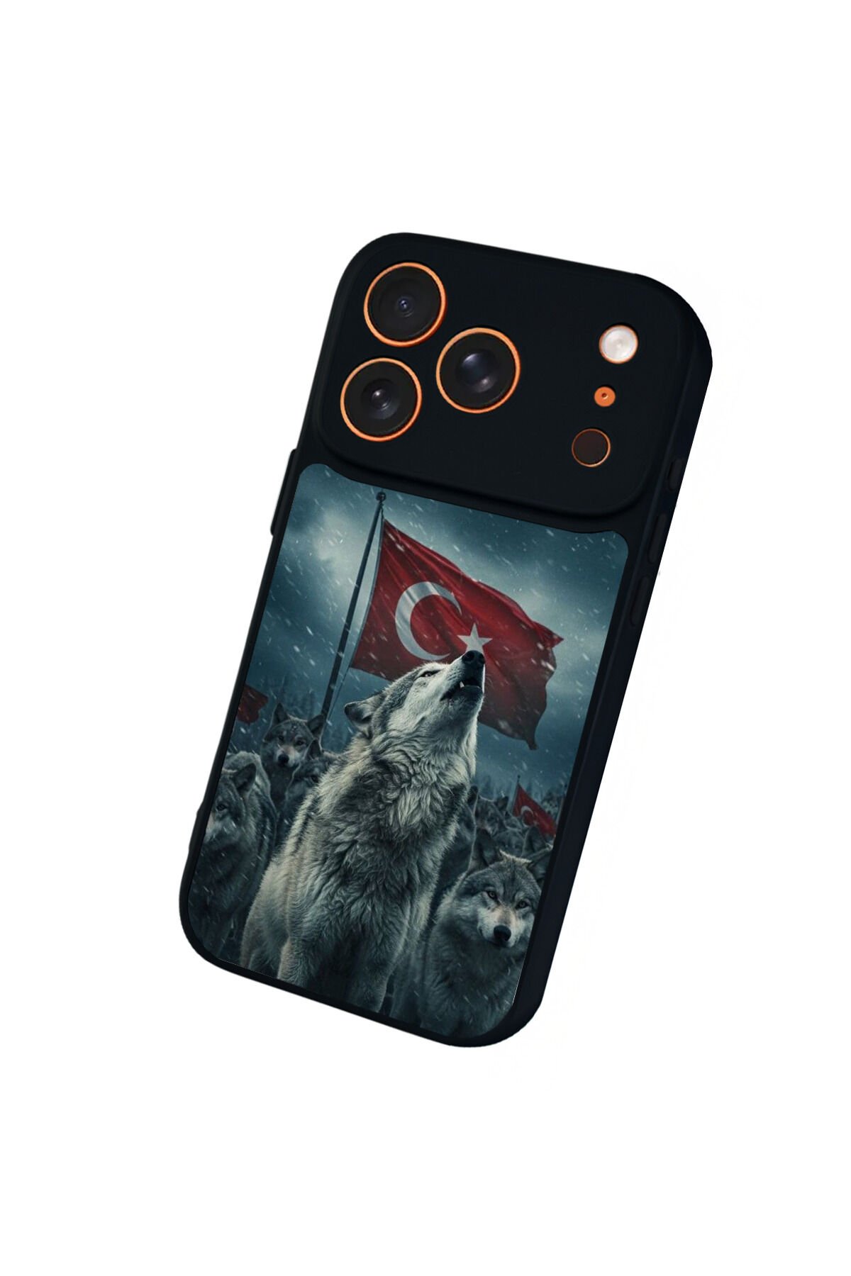 iPhone 17 Pro Max Uyumlu Bozkurt Tasarımlı Glossy Premium Kılıf
