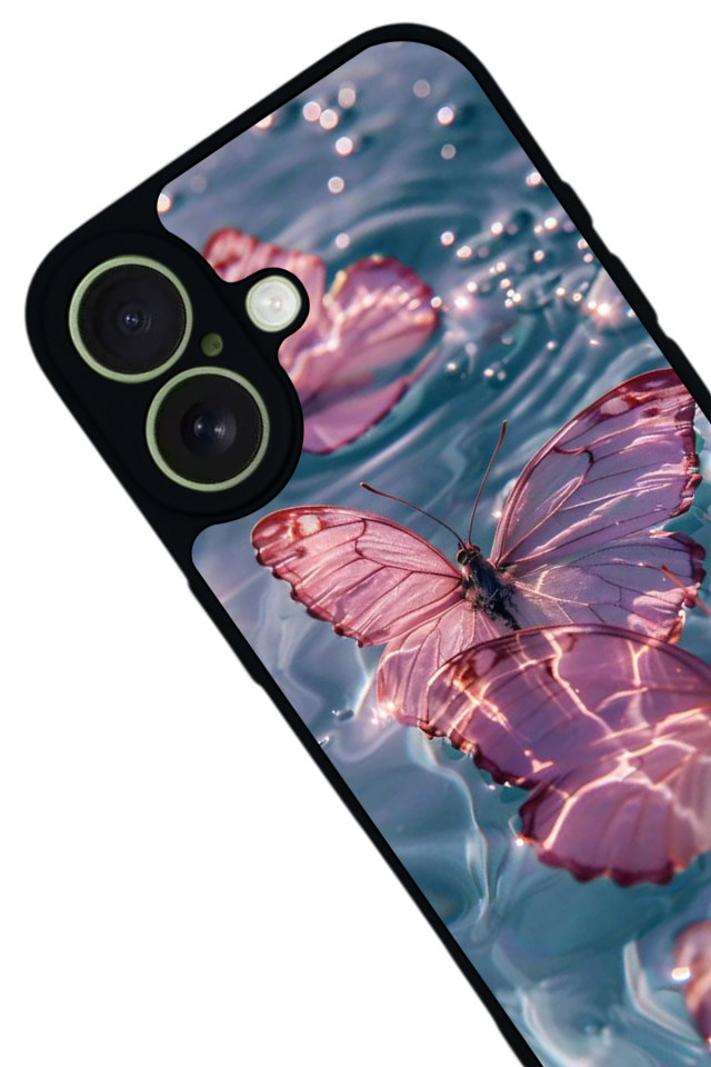 iPhone 17 Uyumlu Kelebek Tasarımlı Glossy Premium Kılıf