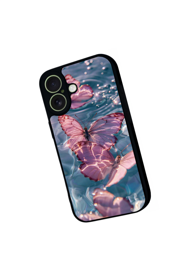 iPhone 17 Uyumlu Kelebek Tasarımlı Glossy Premium Kılıf