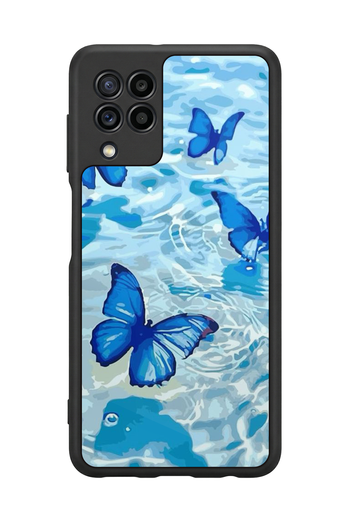 Samsung Galaxy M32 Uyumlu Kelebek Tasarımlı Glossy Premium Kılıf