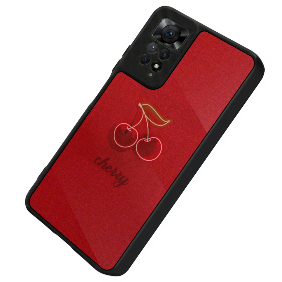 Xiaomi Redmi Note 12 Pro Uyumlu Kiraz Tasarımlı Glossy Premium Kılıf