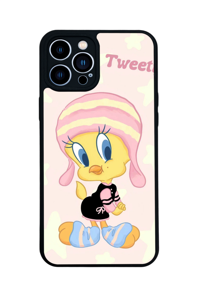 iPhone 12 Pro Max Uyumlu Tweety Tasarımlı Glossy Premium Kılıf