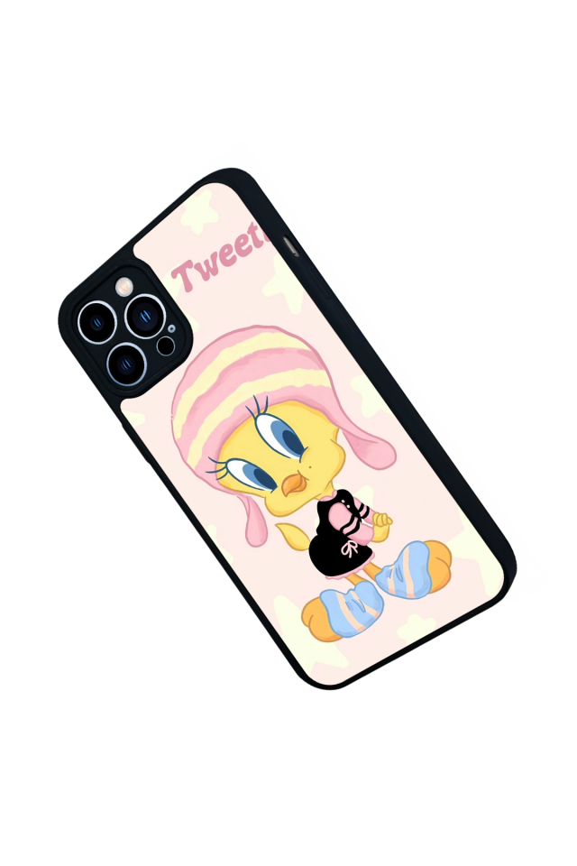 iPhone 12 Pro Max Uyumlu Tweety Tasarımlı Glossy Premium Kılıf