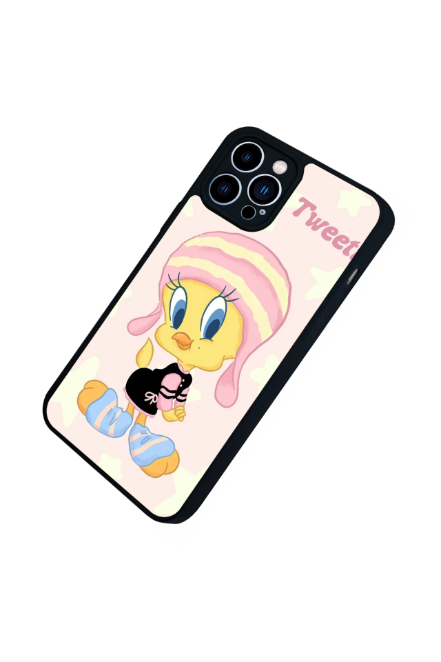 iPhone 12 Pro Max Uyumlu Tweety Tasarımlı Glossy Premium Kılıf