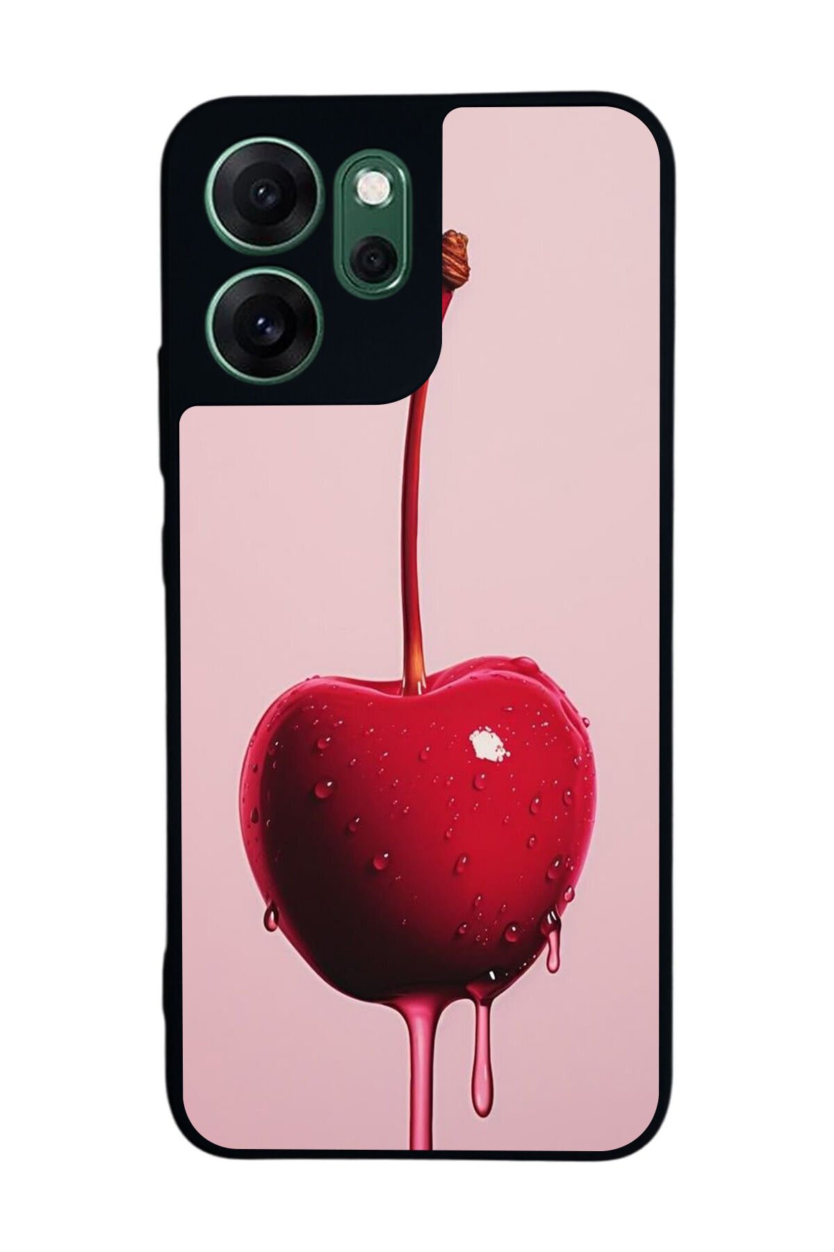 Oppo Reno 14F Uyumlu Kiraz Tasarımlı Glossy Premium Kılıf