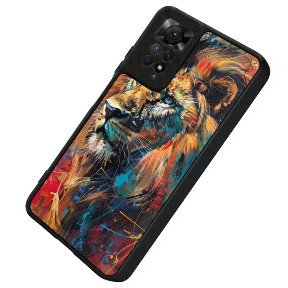 Xiaomi Redmi Note 11 Pro Uyumlu Aslan Tasarımlı Glossy Premium Kılıf