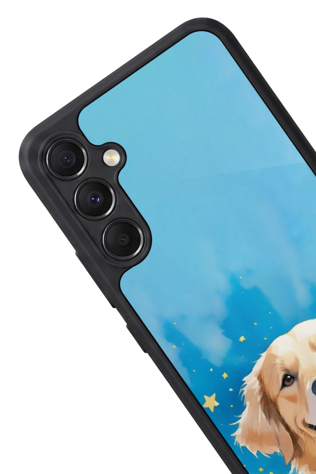 Samsung Galaxy M34 Uyumlu Golden Kopek Tasarımlı Glossy Premium Kılıf