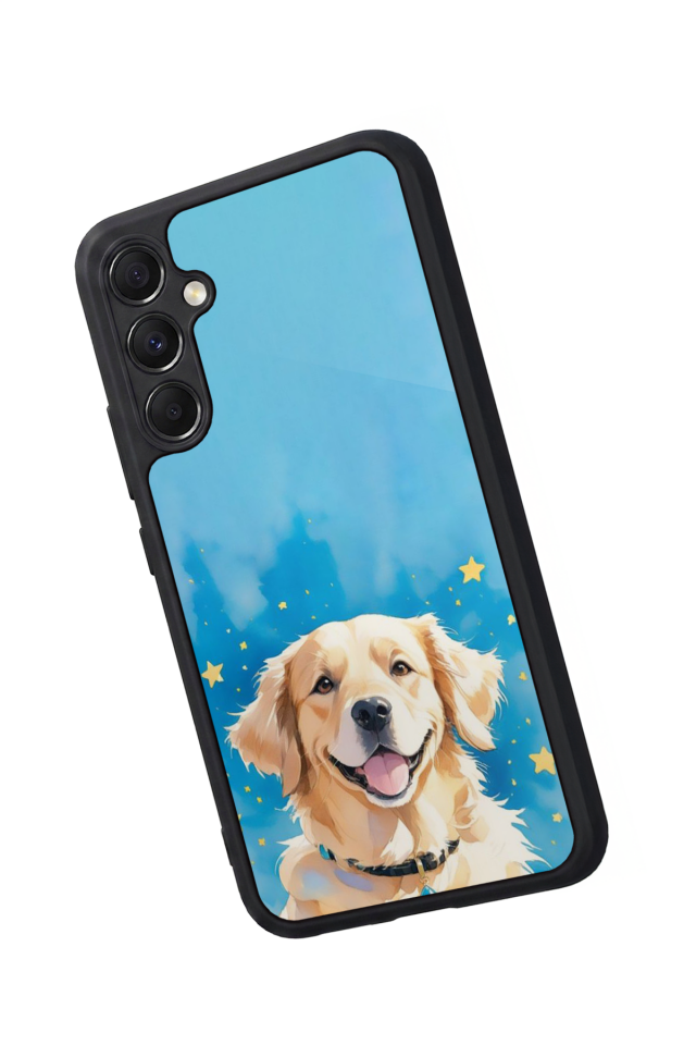 Samsung Galaxy M34 Uyumlu Golden Kopek Tasarımlı Glossy Premium Kılıf