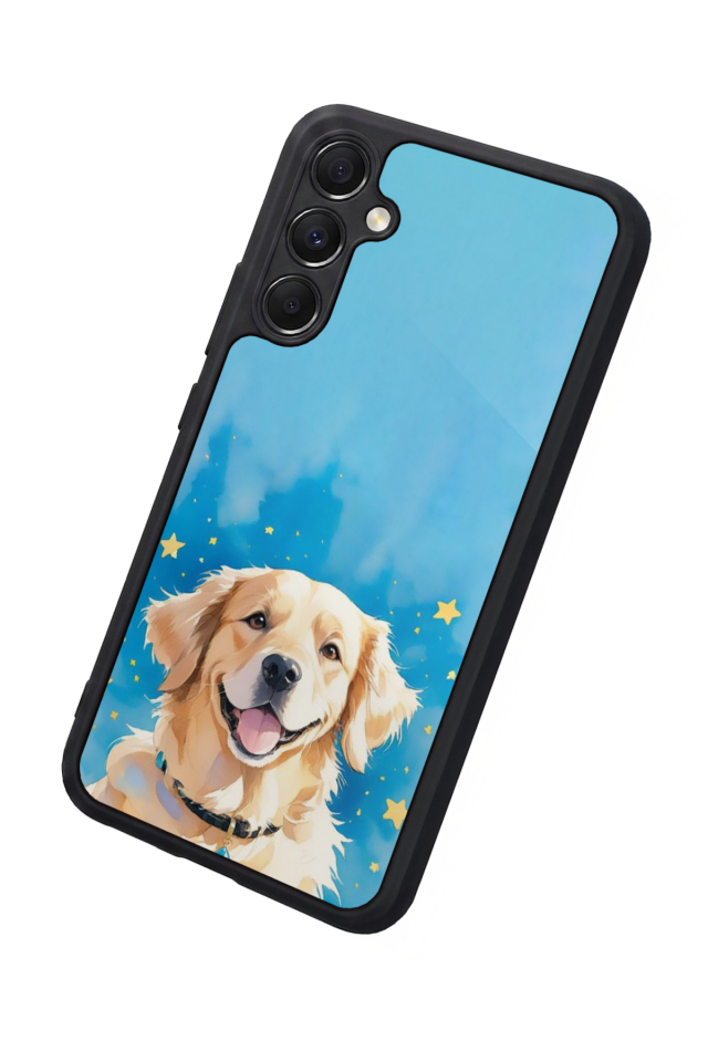 Samsung Galaxy M34 Uyumlu Golden Kopek Tasarımlı Glossy Premium Kılıf