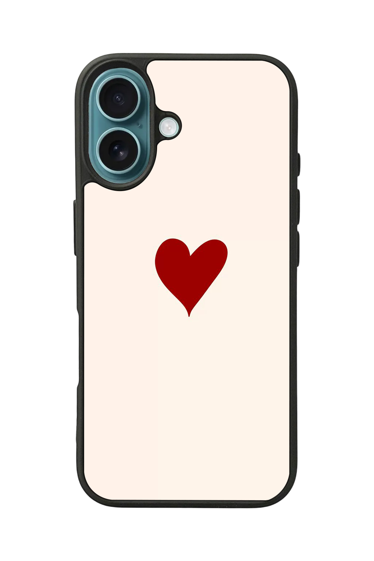 iPhone 16 Plus Uyumlu Kalp Love Tasarımlı Glossy Premium Kılıf