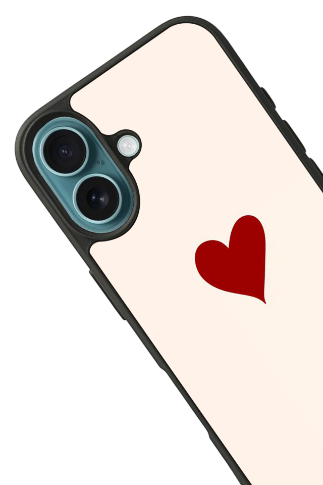 iPhone 16 Plus Uyumlu Kalp Love Tasarımlı Glossy Premium Kılıf