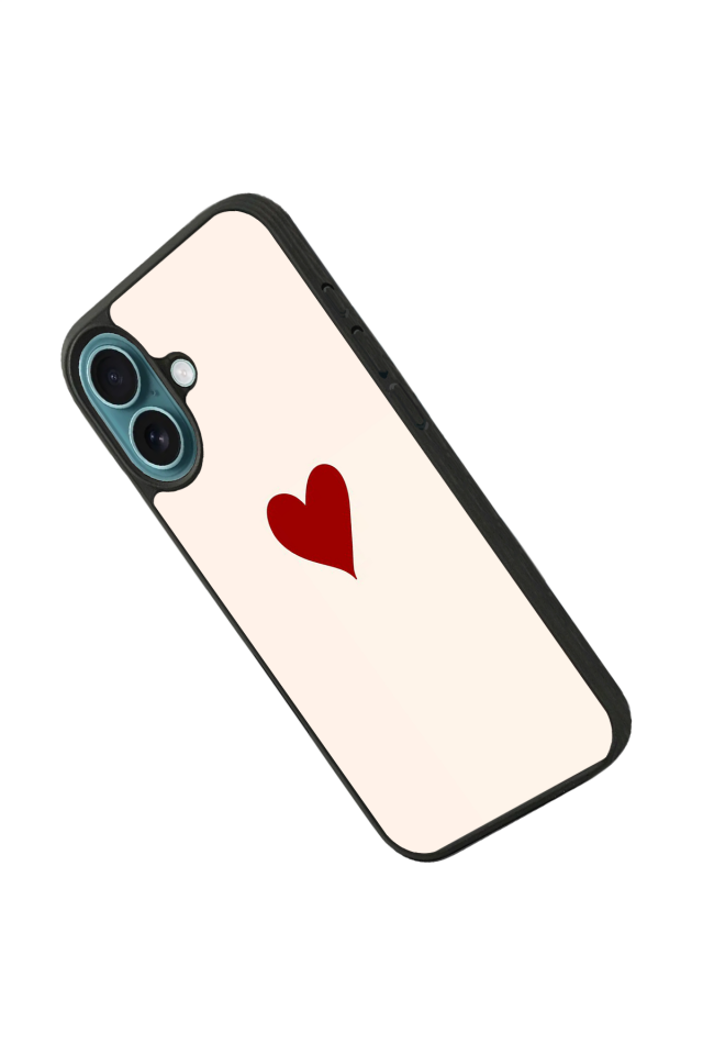 iPhone 16 Plus Uyumlu Kalp Love Tasarımlı Glossy Premium Kılıf