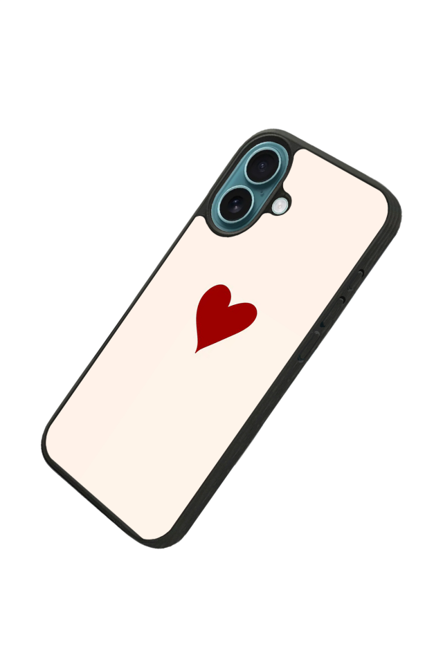 iPhone 16 Plus Uyumlu Kalp Love Tasarımlı Glossy Premium Kılıf