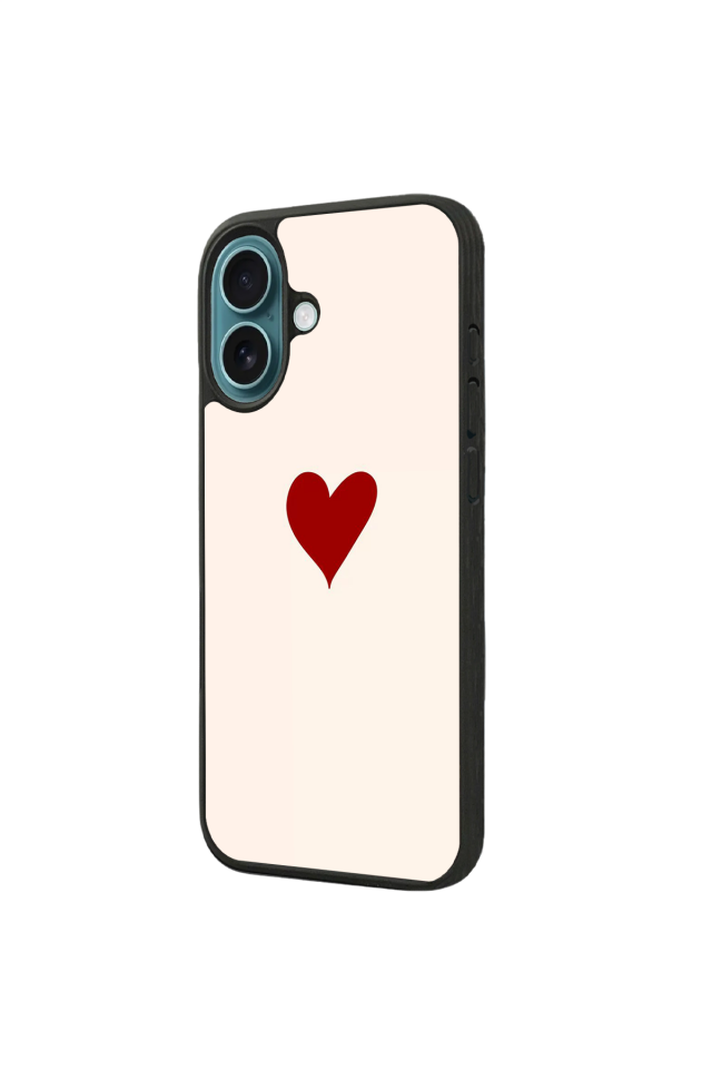 iPhone 16 Plus Uyumlu Kalp Love Tasarımlı Glossy Premium Kılıf