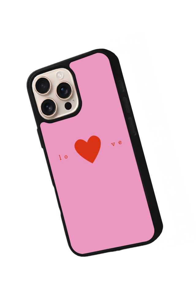 iPhone 14 Pro Max Uyumlu Kalp Love Tasarımlı Glossy Premium Kılıf