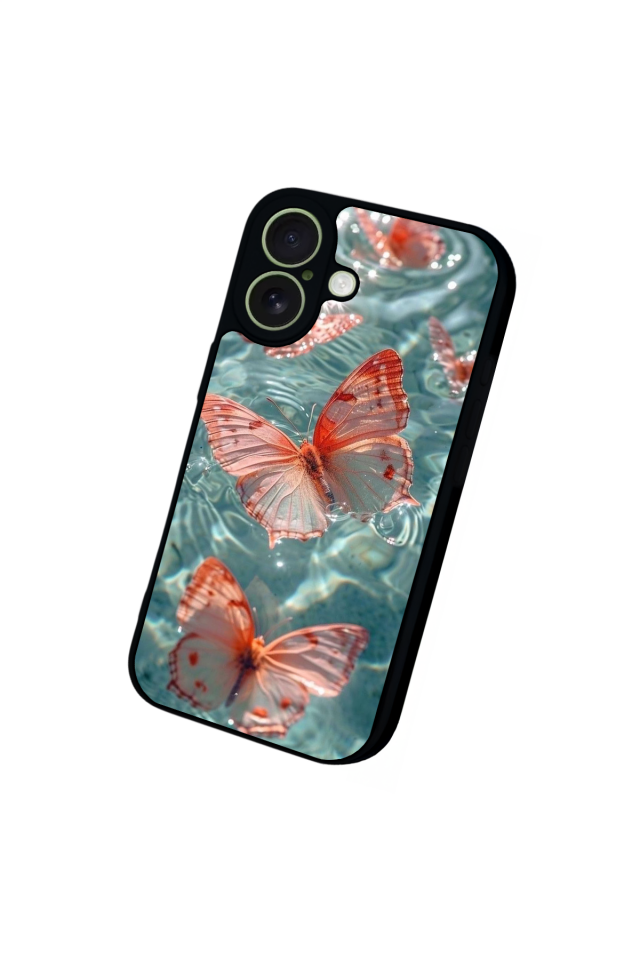 iPhone 17 Uyumlu Kelebek Tasarımlı Glossy Premium Kılıf