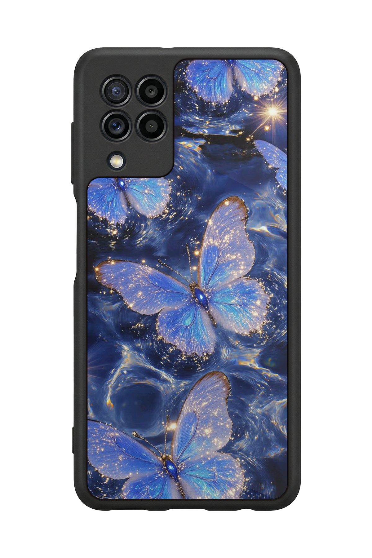 Samsung Galaxy M32 Uyumlu Kelebek Tasarımlı Glossy Premium Kılıf