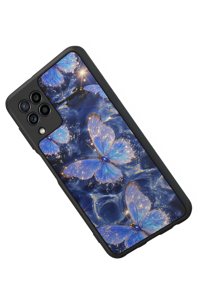 Samsung Galaxy M32 Uyumlu Kelebek Tasarımlı Glossy Premium Kılıf