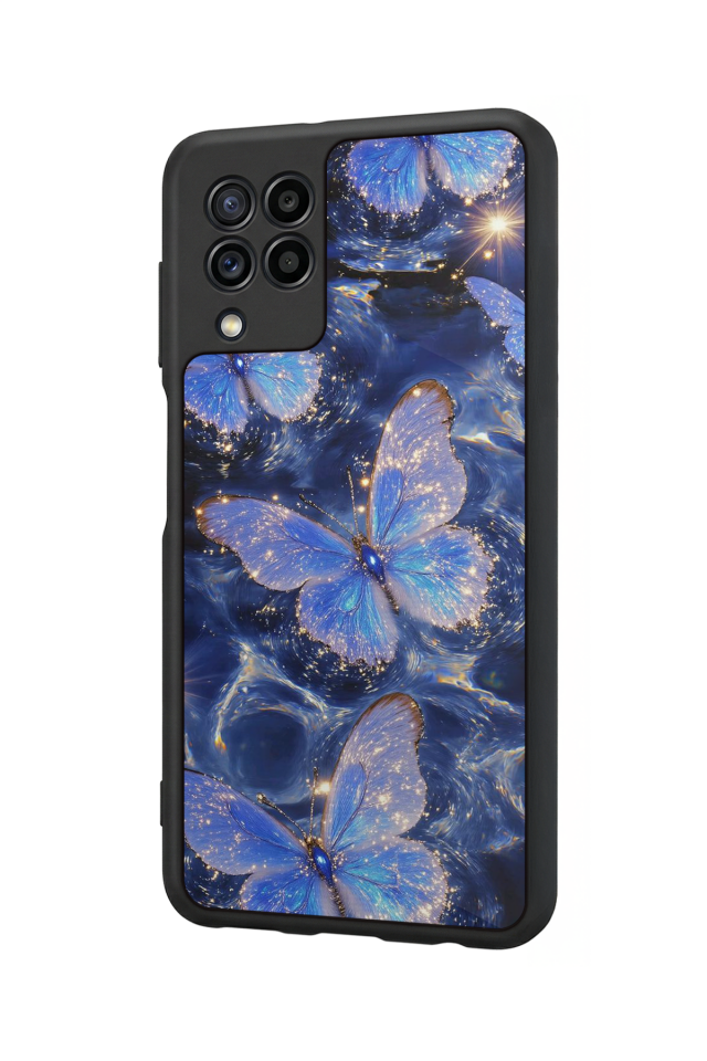 Samsung Galaxy M32 Uyumlu Kelebek Tasarımlı Glossy Premium Kılıf
