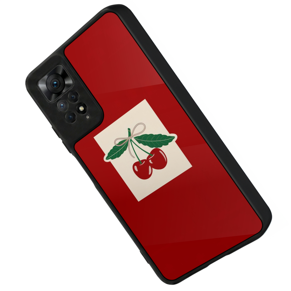 Xiaomi Redmi Note 12 Pro Uyumlu Kiraz Tasarımlı Glossy Premium Kılıf