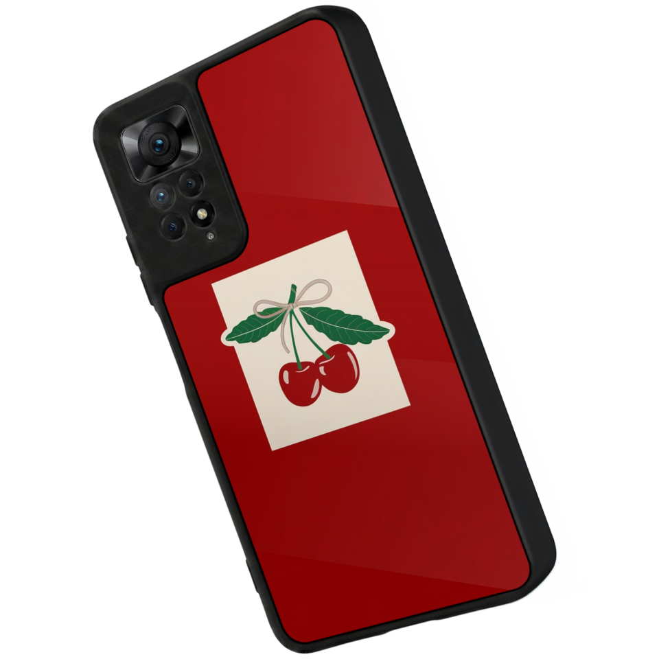 Xiaomi Redmi Note 12 Pro Uyumlu Kiraz Tasarımlı Glossy Premium Kılıf