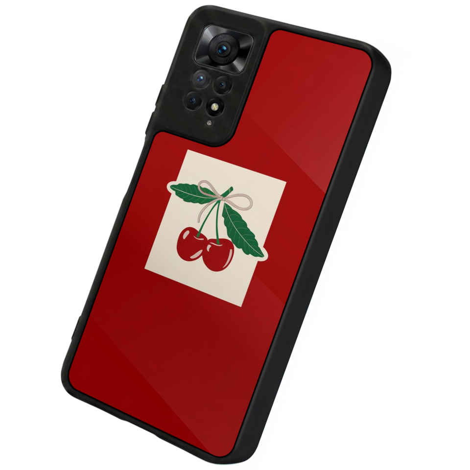 Xiaomi Redmi Note 12 Pro Uyumlu Kiraz Tasarımlı Glossy Premium Kılıf